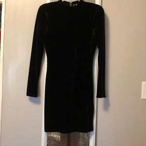 Black velvet mini dress